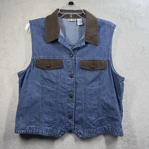 Sun River Clothing Co Denim Vest Women's L Western 90s Vintage